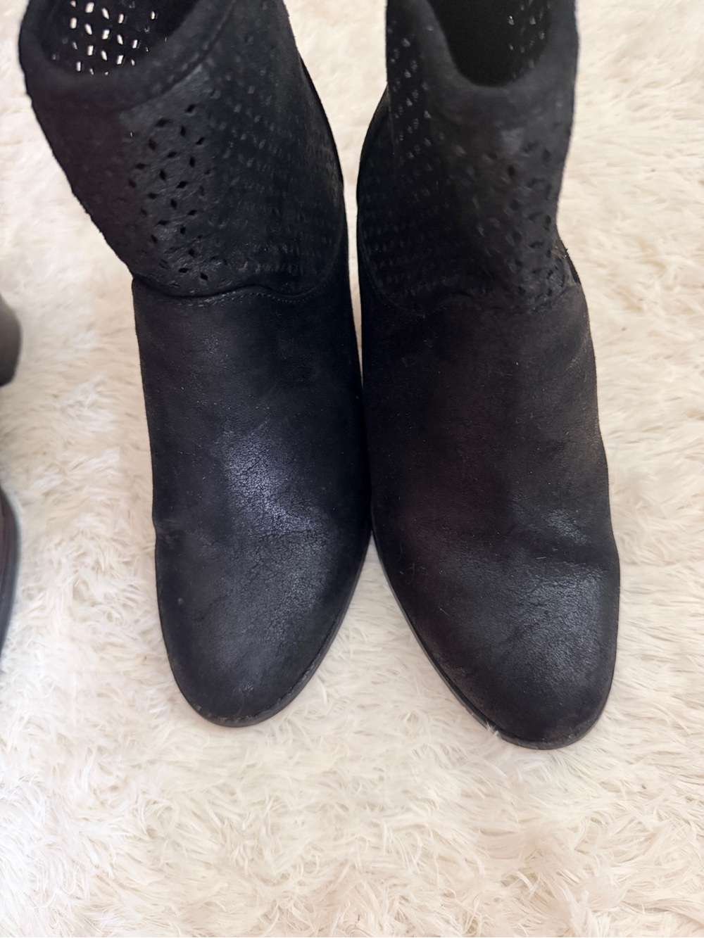 Apt. 9 Black Perforated Suede Ankle Booties